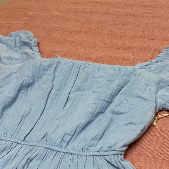 NWT Jessica Simpson women’s open back, light blue peasant style dress, size M - Picture 3 of 6